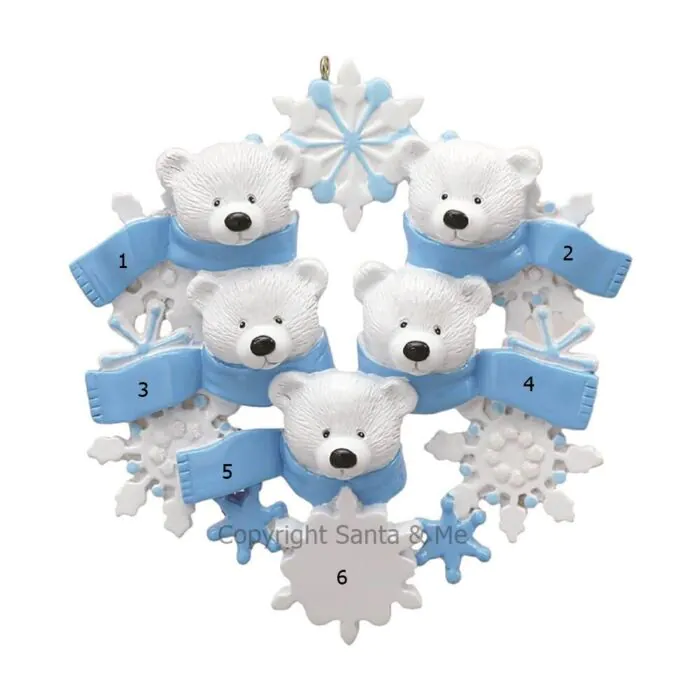 Polar Bear Wreath Family /5 - RM520-5 - Santa & Me Polar Bear Wreath Family /5 - RM520-5 - Santa & Me