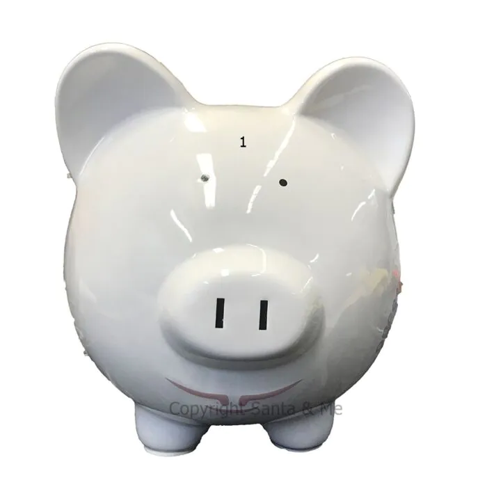 Large - Raised Princess Design - Piggy Bank