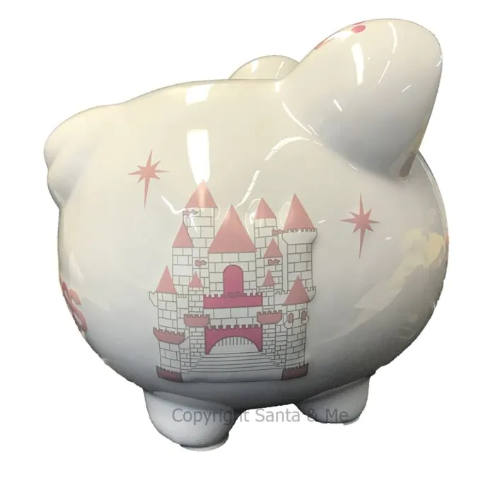 Large - Raised Princess Design - Piggy Bank