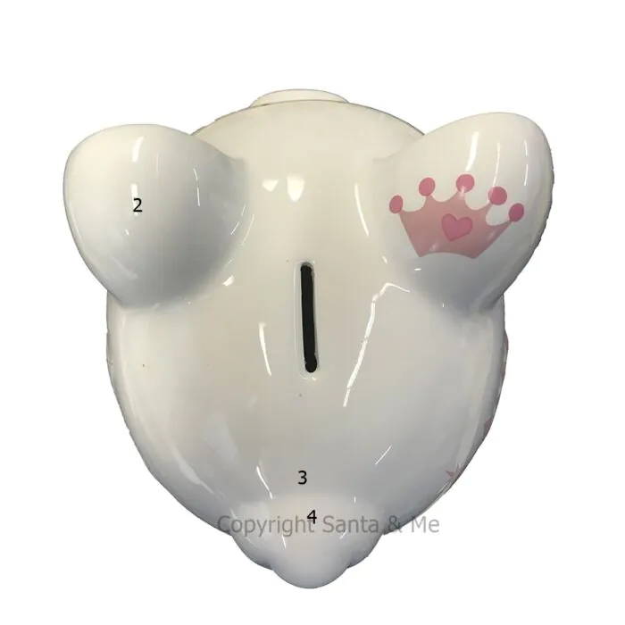 Large - Raised Princess Design - Piggy Bank