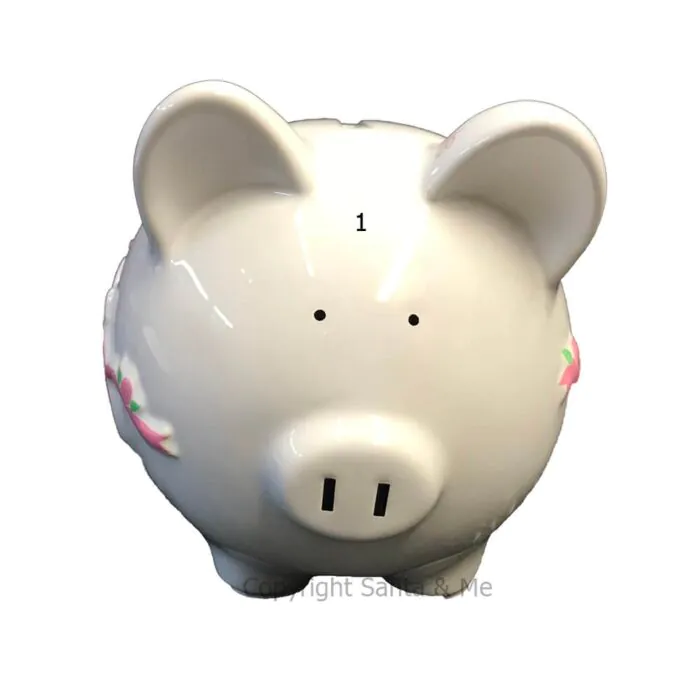 Small - Raised Baby's First /Pink - Piggy Bank