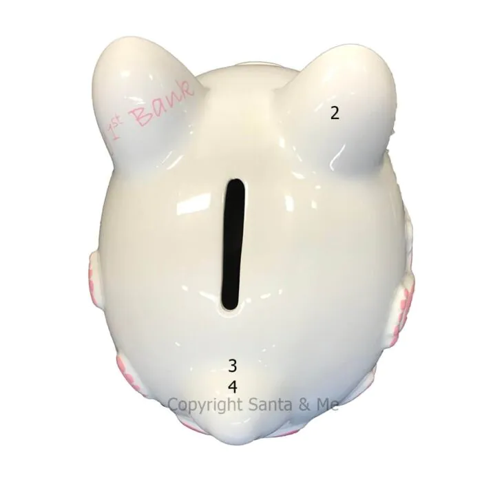 Small - Raised Baby's First /Pink - Piggy Bank