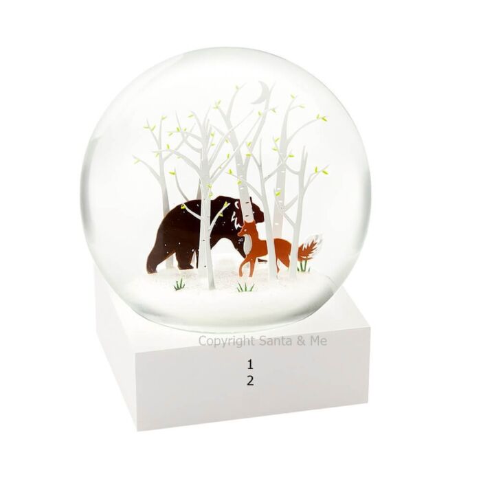 Fox and Beer - Snow Globe - CS167-Fox - Santa & Me