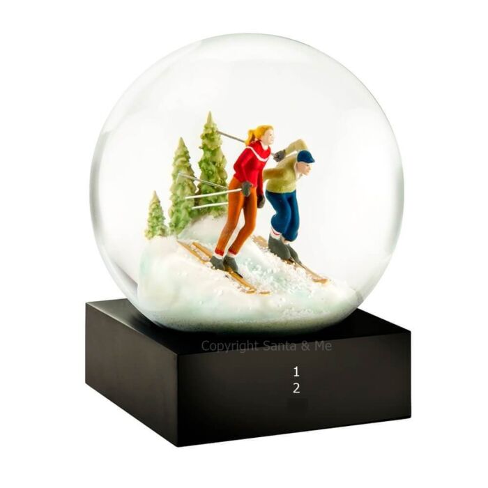 Skiers - Snow Globe - CS276-Skiers - Santa & Me