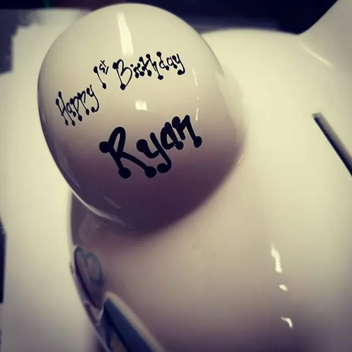 Large - Raised Princess Design - Piggy Bank