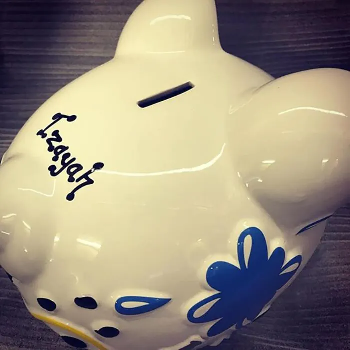 Large - Raised Princess Design - Piggy Bank