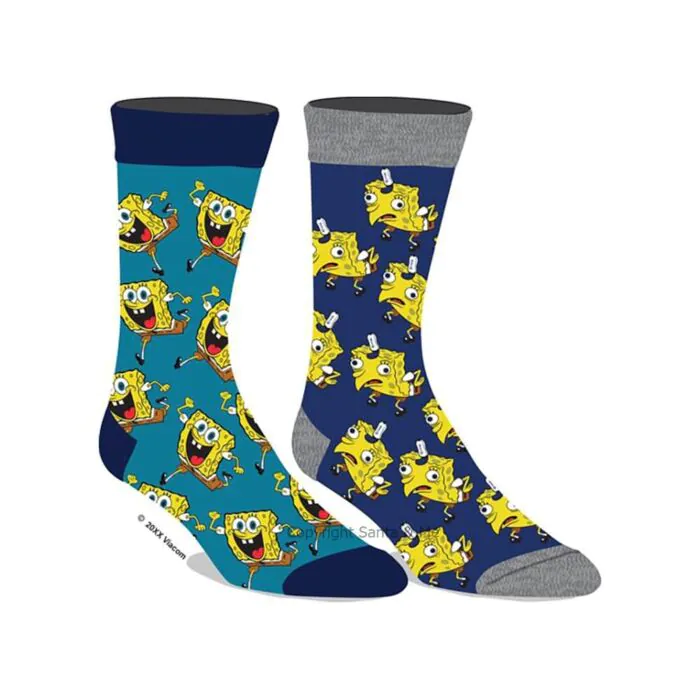 Sponge Bob - 2 Pack Crew Socks Sponge Bob - 2 Pack Crew Socks